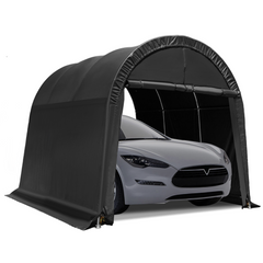EROMMY Portable Garage, 10'x15' Heavy Duty Carport with All-Steel Metal Frame and Round Style Roof, Anti-Snow Car Canopy