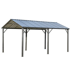 EROMMY Metal Carport 10'x16' Heavy Duty, Multi-Use with Powder-Coated Steel Roof and Frame, Outdoor Carport Canopy