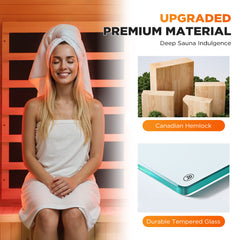 EROMMY 1-Person Full Spectrum Far Infrared Sauna Room with Red Light Therapy & LED Beauty Lamp