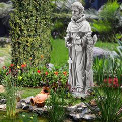 EROMMY St. Francis Religious Garden Decor Statue, Spiritual Nature's Nurturer Waterproof Sculptures