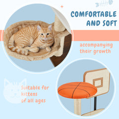 EROMMY 50" Cat Tree with Cat Litter Box Enclosure, 2-in-1, with Scratching Posts for Indoor Cats,White