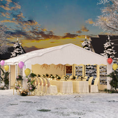 EROMMY Heavy Duty Party Tent with Removable Sidewalls & Storage Bags, White