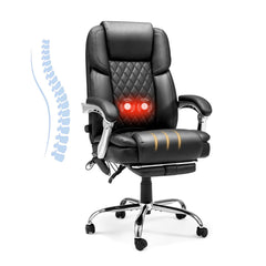 Executive Office Chair, Ergonomic Desk Chair Big and Tall Massage and Heated for Home Office, Black | erommy Furniture