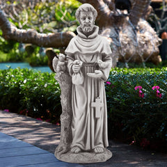 EROMMY St. Francis Religious Garden Decor Statue, Spiritual Nature's Nurturer Waterproof Sculptures