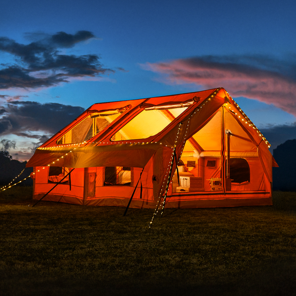 Inflatable Tent with Chimney Opening | All-Season Comfort