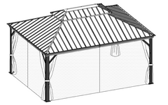EROMMY Gazebo Replacement D, D2, R1, R2, R3 and 2 of Z and 2 of Z1 and 20 M6x15 screws,  for EROMMY Gazebo XWG-216MS, Purchase After Consulting Customer Service
