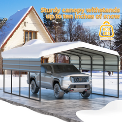 EROMMY 12’ x 20’ Metal Carport with Galvanized Roof – Sturdy Shelter for Cars, Boats, Trucks, and Tractors