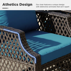 EROMMY 7 Piece Patio Furniture Set, Rattan Outdoor Sectional for Deck Backyard Porch (Turquoise)