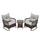 3PCS Rocking Chair Grey<br/>dark-colored wicker