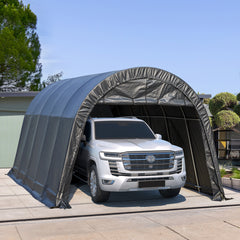 EROMMY 13' x 20' Heavy Duty Carport, Portable Garage with All-Steel Metal Frame and Round Style Roof, Anti-Snow Outdoor Shelter