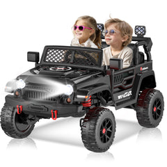 EROMMY 2 Seater Ride on Truck Car 24V Kids Electric Vehicles w/Parent Remote Control, 4WD Toddlers Toy Car w/Safety Belt,Forward and Reverse,Battery Powered Truck for Big Kids Boys Girls Aged 3-8-Black