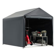 EROMMY Portable Storage Shed 5x7ft, Heavy Duty Outdoor Storage Shed with Rolled up Zipper Door, Carport Canopy