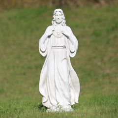 EROMMY 24.8'' Sacred Heart of Jesus Statue Hand-Painted Catholic Jesus Christ Figurine for Garden, Outdoor Yard, Patio, Lawn, Hallway, Religious Gift