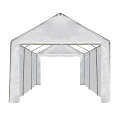 EROMMY 10 x 20 ft Carport Replacement Canopy Cover Side Wall with Window,Easy Installation with Ball Bungees,White (Top and Frame Not Included)