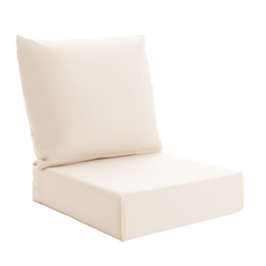 EROMMY Patio Furniture Cushions with Handle and Ties, Waterproof, Fade-resistant Outdoor Couch Cushion, Chair Pads for Dining Chairs, Beige