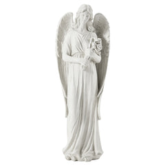 EROMMY 45'' Large Outdoor Statues, Garden Angel Holding Flowers, Sculpture Decor for Patio, Yard and Home, White