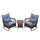 3PCS Rocking Chair Blue<br/>dark-colored wicker