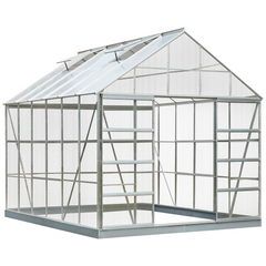 EROMMY 12' x 10' x 10.3' Greenhouse with Polycarbonate Aluminum Frame, Adjustable Roof Vent and Sliding Door