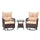 3PCS Beige<br/>dark-colored wicker