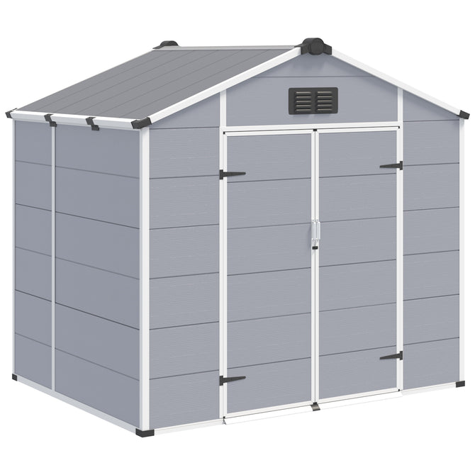 8x6 FT Outdoor Storage Shed, Weather-Resistant Shed with Lockable