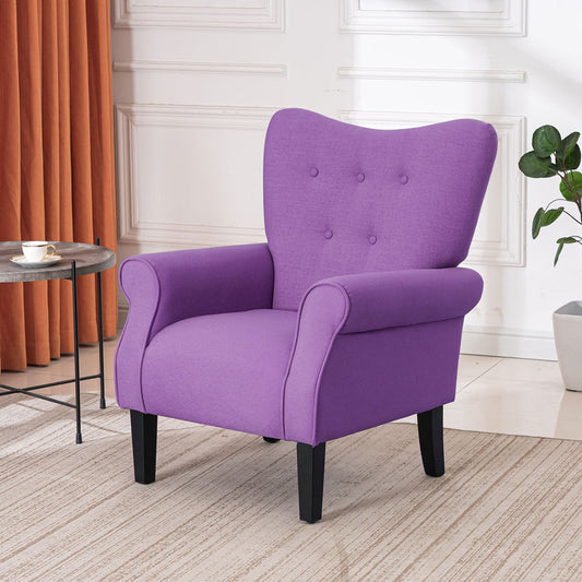 EROMMY Fabric Living Room Chair, Modern Upholstered Accent Chair, Single Sofa Club Chair, Purple
