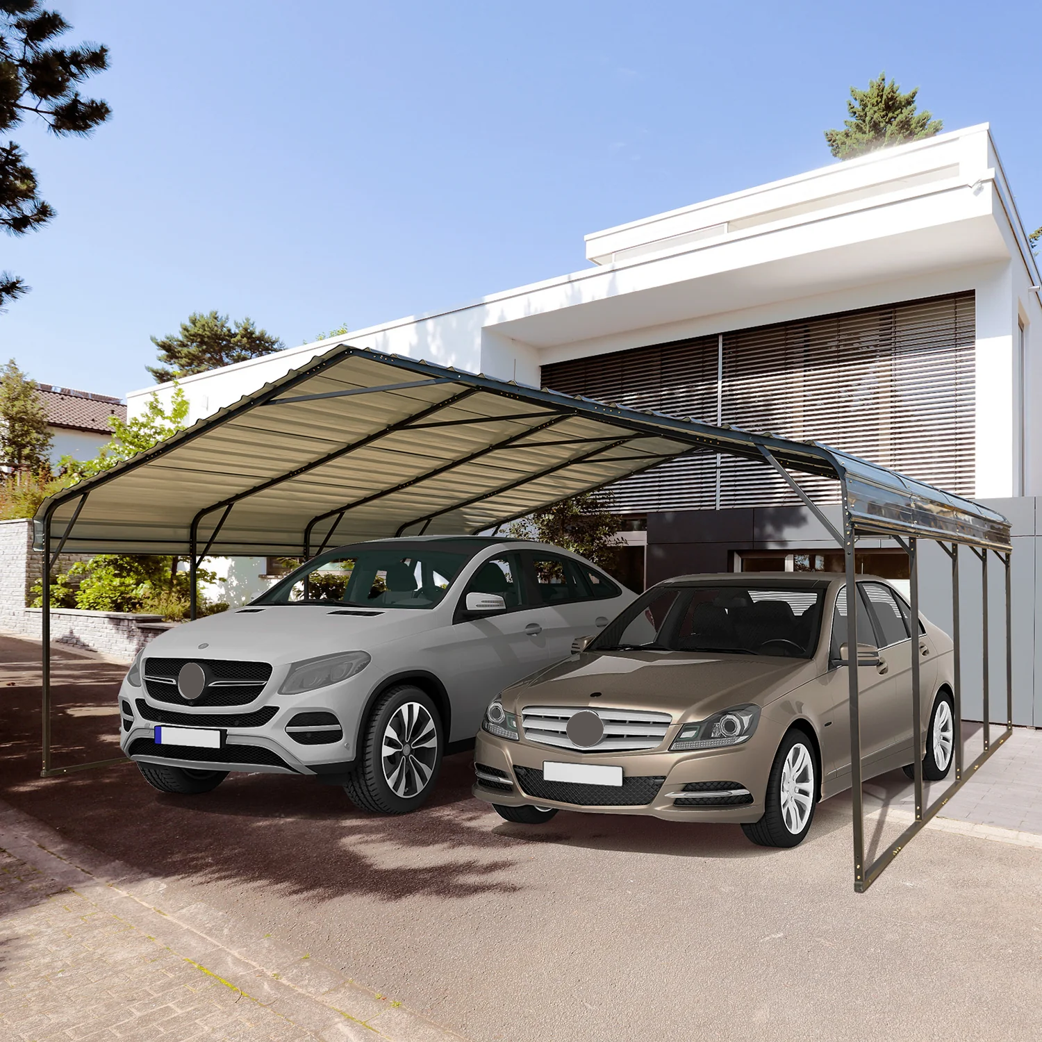 EROMMY 20X20 Carport with Galvanized Roof