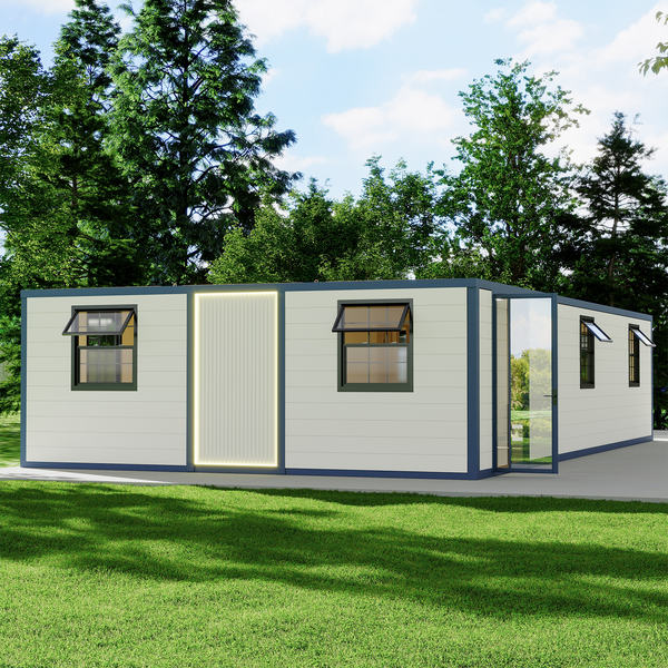 EROMMY 3 Bedroom 40ft Foldable Container House with Full Kitchen & Bathroom, Modular Mobile Home Prefab Boxable House for Adults, Expandable Pre Built House for Backyard or...