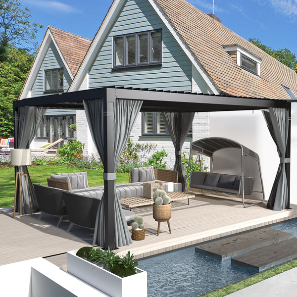 10x12 Outdoor Louvered Pergola - EROMMY – Erommy