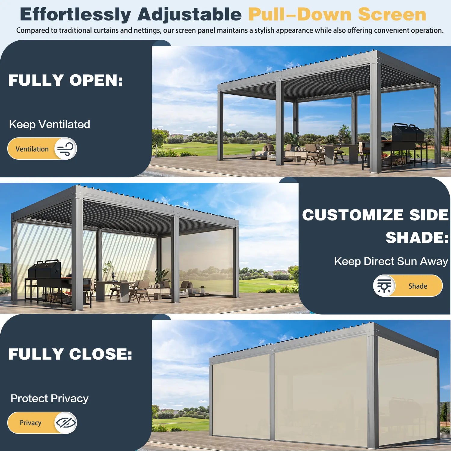 Aluminum Pergola | Canopy & Screens - EROMMY – Erommy