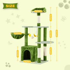 EROMMY Cat Tree Tower 45 inches Tall Cat Tower with Scratching Post, Cozy Condo, Hammock, Dangling Balls,Cat Activity Center Kitten Play House