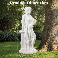 EROMMY Adalberta Weather-Resistant Magnesium Oxide Religious Statue, 32.5" H X 9.5'' W X 9.5'' D
