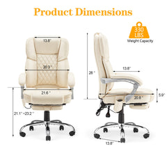 Product dimensions of erommy ergonomic office chairs. 