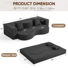 EROMMY Folding Sofa Bed, Floor Sofa Couch, Convertible Sofa Bed With High Density Foam, Foldable Floor Couch Bed