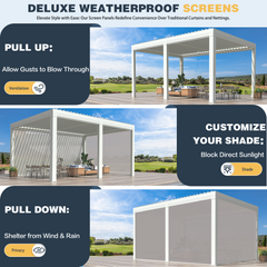 EROMMY 12x16 Aluminum Pergola with Waterproof Roof Panels – White