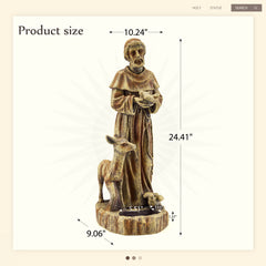 EROMMY St. Francis Religious Garden Decor Statue,nature's Nurturer With Bird Feeder