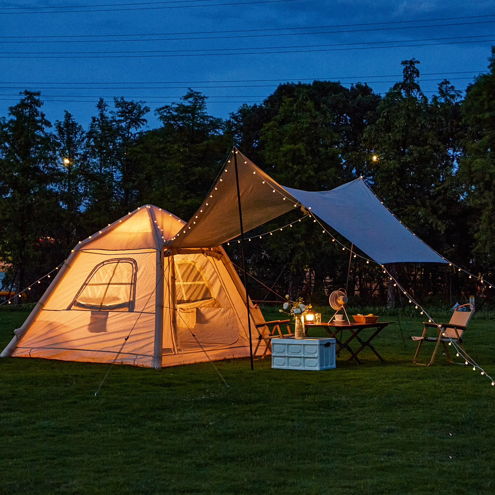 EROMMY Small Inflatable Camping Tent for 2-4 Person