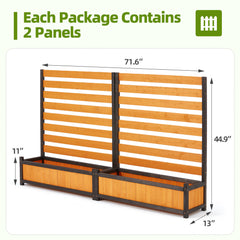 EROMMY No-Dig Privacy Fence Planter, Wood Outdoor Screen for AC Unit, Trash & Flower Bed, Weather-Resistant, (2PCS 36" W x 45" H Yellow)