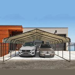 EROMMY 20‘ x 30’ Carport 2 car Metal Carports with Galvanized Steel Roof, Metal Outdoor Carport Canopy for Cars, Truck, Boat and SUV