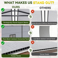 6x8 FT Outdoor Storage Shed, Weather-Resistant Shed with Lockable Double Doors & Built-In Floor, Sloped Roof Outdoor Shed for Backyard, Patio & Lawn, Black