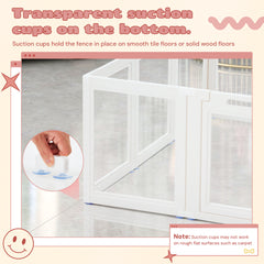 EROMMY Dog Playpen, 12 Panel Plastic Exercise Pen With Door, portable puppy fence outdoor, Indoor/Outdoor Dog Pen 24" H, Foldable, White