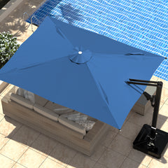 EROMMY 10x13ft Large Rectangular Cantilever Umbrella with 360° Rotation & 6 Adjustable Heights, Outdoor Patio Umbrella for Garden, Pool, Deck，Navy