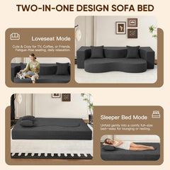 EROMMY Folding Sofa Bed, Floor Sofa Couch, Convertible Sofa Bed With High Density Foam, Foldable Floor Couch Bed