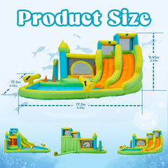 EROMMY Inflatable Water Slide,10 in 1 Water Park Bounce House for Kids 3-12