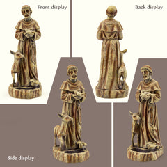 EROMMY St. Francis Religious Garden Decor Statue,nature's Nurturer With Bird Feeder