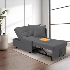 EROMMY 3-in-1 Sleeper Sofa Chair Bed , 5-position Adjustable Backrest Pull Out Sofa Bed With Faux Linen Sofa Fabric, Fold Out Chair Bed,Dark Gray