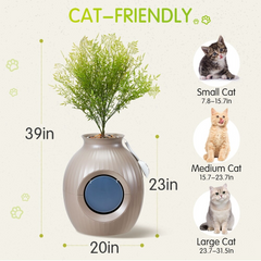 EROMMY Hidden Cat Litter Box Enclosure with Faux Plant For Large Cat, Plasma Sterilization System, in Living Room/Bedroom/Bathroom, Brown