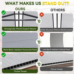 4x6 FT Outdoor Storage Shed, Weather-Resistant Shed with Lockable Double Doors & Built-In Floor, Sloped Roof Outdoor Shed for Backyard, Patio & Lawn, Gray