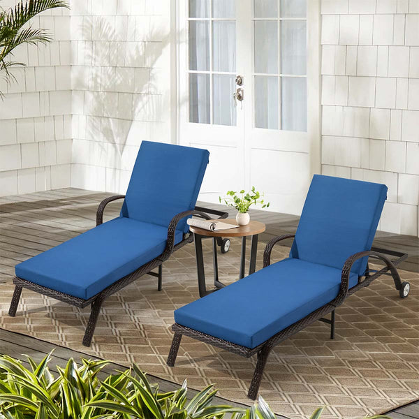 EROMMY Outdoor Lounge Chair Cushion Replacement Set of 2, Dark Blue
