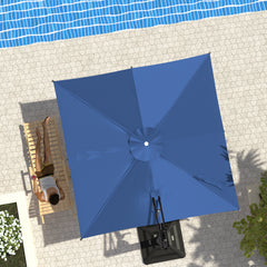 EROMMY 10*10ft Automatic Hydraulic Cantilever Umbrella with 360° Rotation, Outdoor Patio Umbrella for Garden, Pool, Deck，Navy