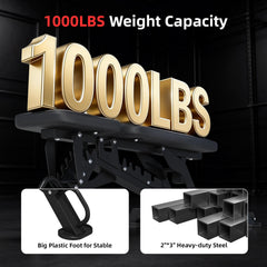 EROMMY Weight Bench, Heavy Duty FID Adjustable Exercise Bench, 1000 lbs Capacity, 12 Positions, Steel Frame with Wheels, for Home Gym Workout Training